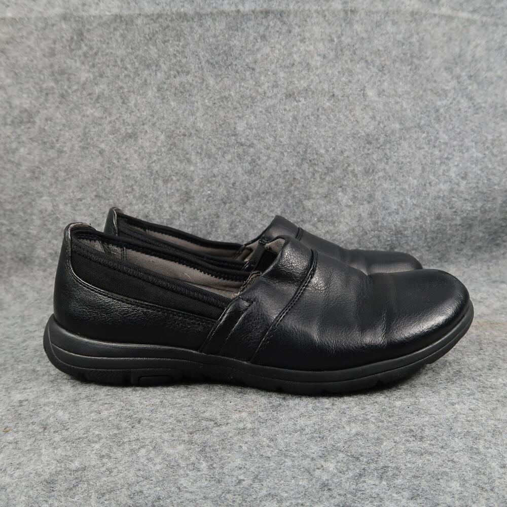 Baretraps Shoes Womens 8 Slip On Loafer Clogs Elisa Black Leather Comfort Casual